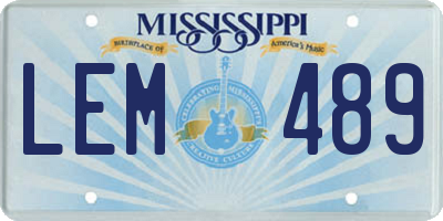 MS license plate LEM489