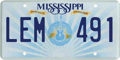 MS license plate LEM491