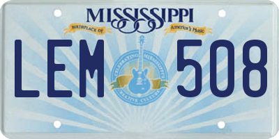 MS license plate LEM508
