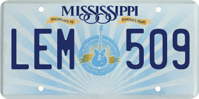 MS license plate LEM509