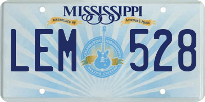 MS license plate LEM528