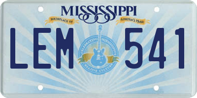MS license plate LEM541