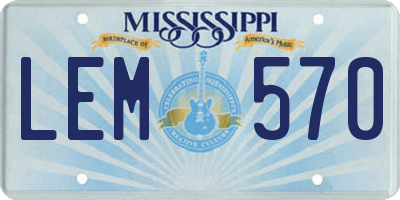 MS license plate LEM570