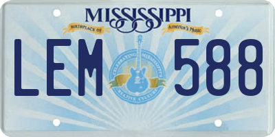 MS license plate LEM588