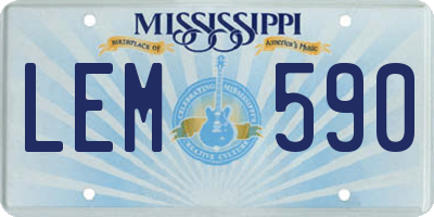MS license plate LEM590