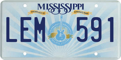 MS license plate LEM591