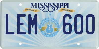 MS license plate LEM600