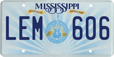 MS license plate LEM606