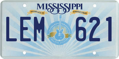 MS license plate LEM621