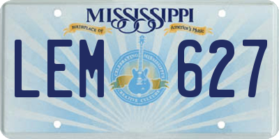 MS license plate LEM627
