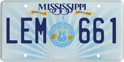 MS license plate LEM661
