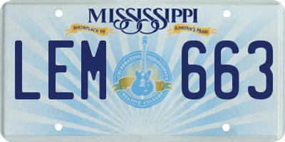 MS license plate LEM663