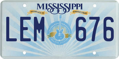 MS license plate LEM676