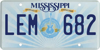 MS license plate LEM682
