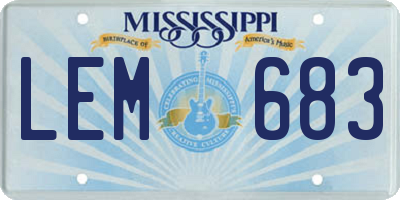 MS license plate LEM683