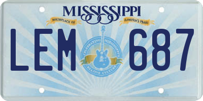 MS license plate LEM687