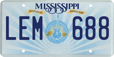 MS license plate LEM688