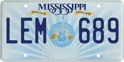 MS license plate LEM689