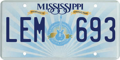MS license plate LEM693