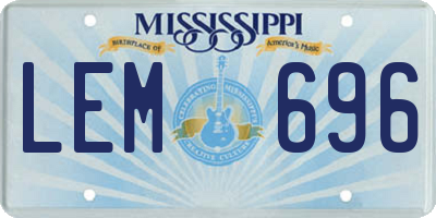 MS license plate LEM696