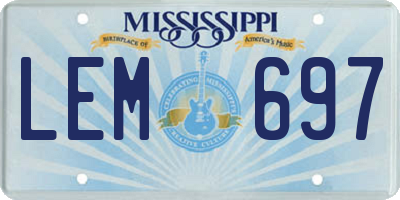 MS license plate LEM697