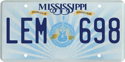 MS license plate LEM698