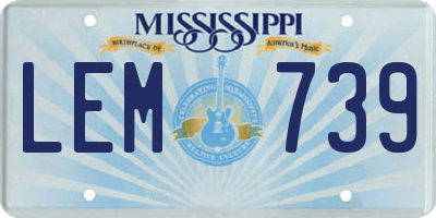 MS license plate LEM739