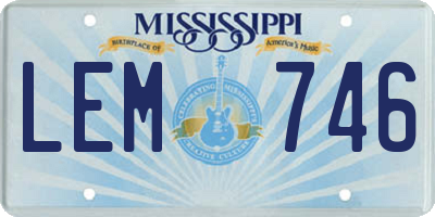 MS license plate LEM746