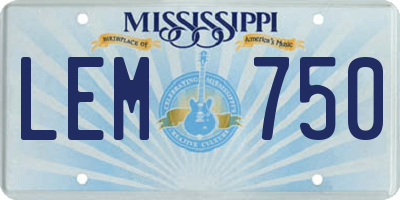 MS license plate LEM750