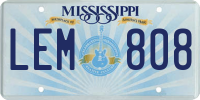 MS license plate LEM808