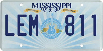 MS license plate LEM811