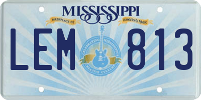 MS license plate LEM813