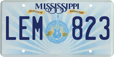 MS license plate LEM823