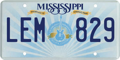MS license plate LEM829