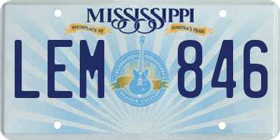 MS license plate LEM846