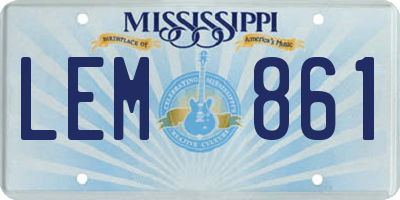 MS license plate LEM861