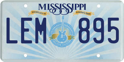 MS license plate LEM895