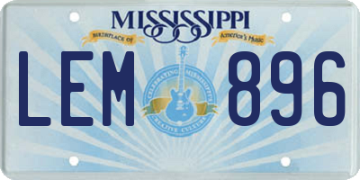 MS license plate LEM896