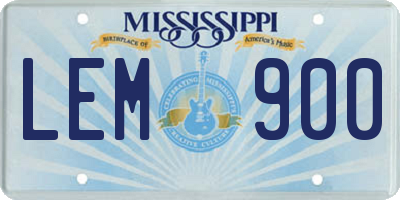 MS license plate LEM900