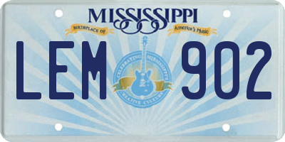 MS license plate LEM902