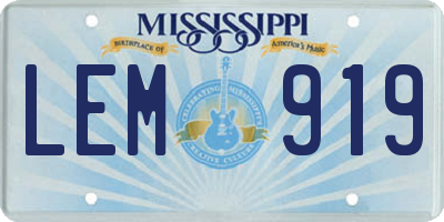 MS license plate LEM919