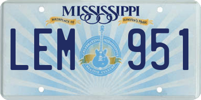 MS license plate LEM951