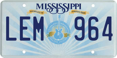 MS license plate LEM964