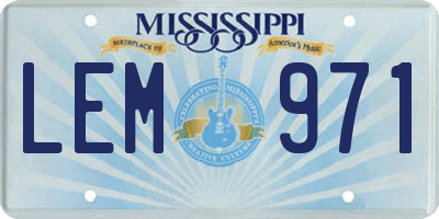 MS license plate LEM971