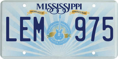 MS license plate LEM975