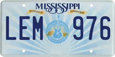 MS license plate LEM976