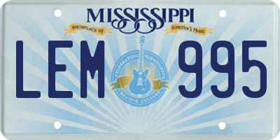 MS license plate LEM995