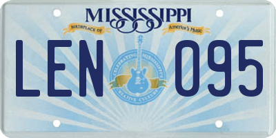 MS license plate LEN095