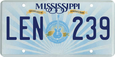 MS license plate LEN239