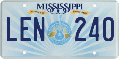 MS license plate LEN240